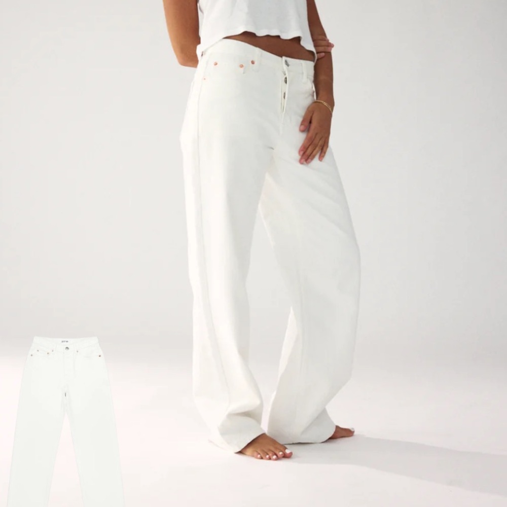 PARKE White Baggy Straight Jean NWT